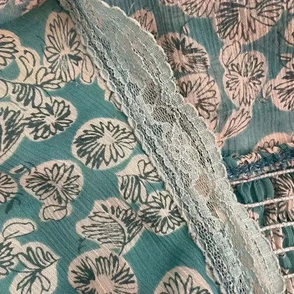 Estam V- Neck Adjustable  Bohemian Festival Spaghetti Straps Floral Dress #1000 - Picture 11 of 15